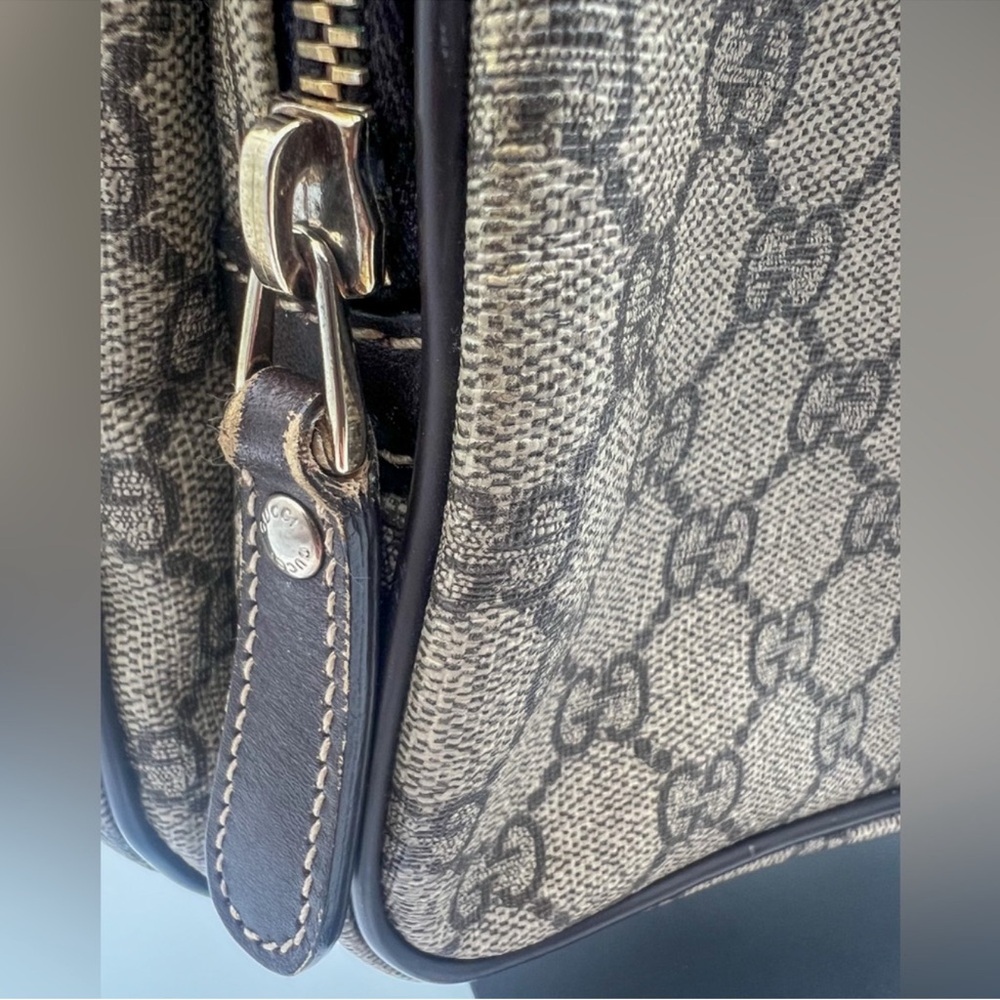 Gucci Brown/Beige GG Supreme Double Pocket Messenger Bag - Picture 5 of 8